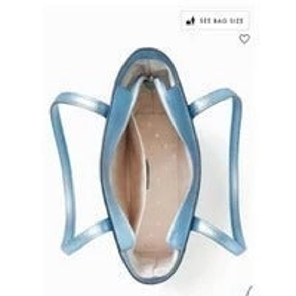 Kate Spade Tote Tinsel Glitter Shoulder Tote Bag Handbag Frosty Sky - Picture 3 of 4